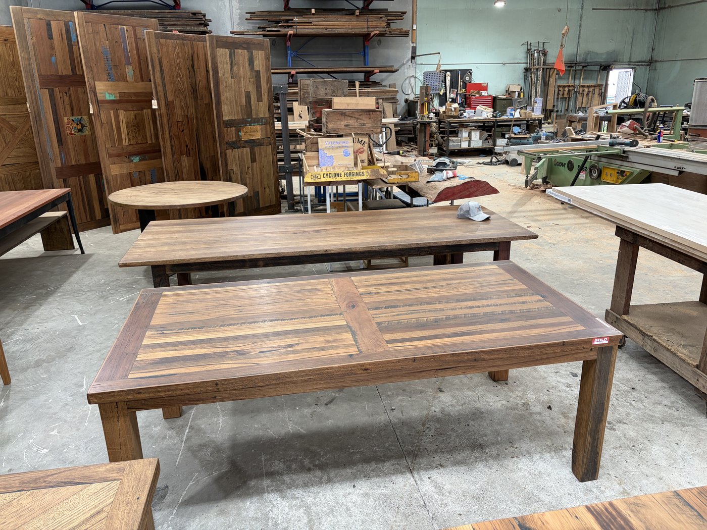 Assessing joinery and finish on a timber table